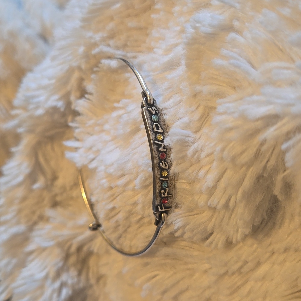 Alex and Ani Silver FRIENDS TV show bar bangle bracelet